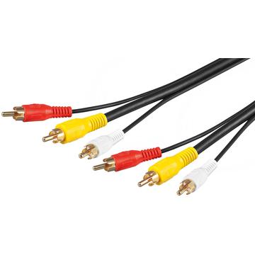 Kabel för komposit ljud-videoanslutning, 3x RCA med RG59-videokabel